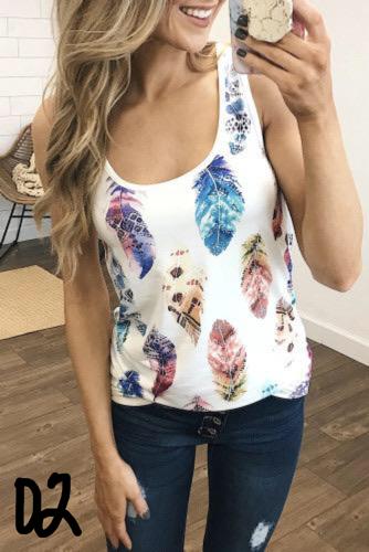 Sz M Available! Aztec Feather High Low Tank Top