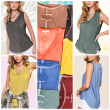  La Miel Ashby Mineral Washed Lightweight Semi-Loose Fit Tank