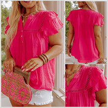  1X-3X Restocked! Plus Rose Ruffle Sleeve