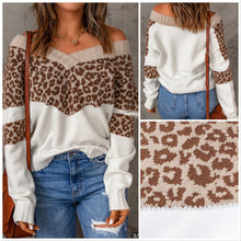  ETA 11/14 Leopard Off Shoulder Sweater