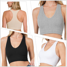  Zenana Removable Bra Pads Cropped Racerback Tank