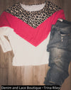 Sz S Available Casual Leopard Pink Batwing