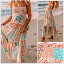  Last 2! M, L - Boho Patchwork Lined Maxi Sundress