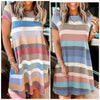 Sz S Stripe Pocket T-Shirt Dress