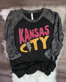  Kansas City Camo 3/4 Raglan