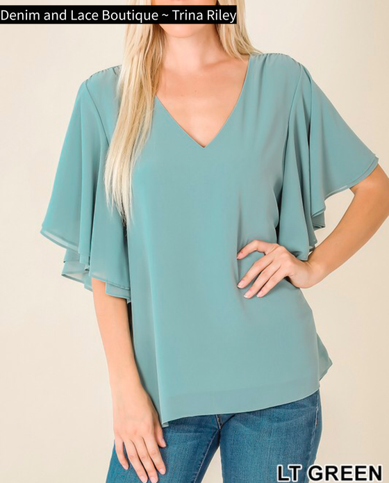 Zenana Layered Chiffon Blouse