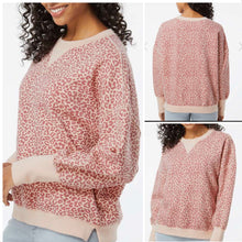  MV Sport Pink Leopard Crewneck Sweatshirt